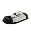 Platform Sandals Women's Summer New Buckle Fashion Flat-bottomed Retro Beach Slippers