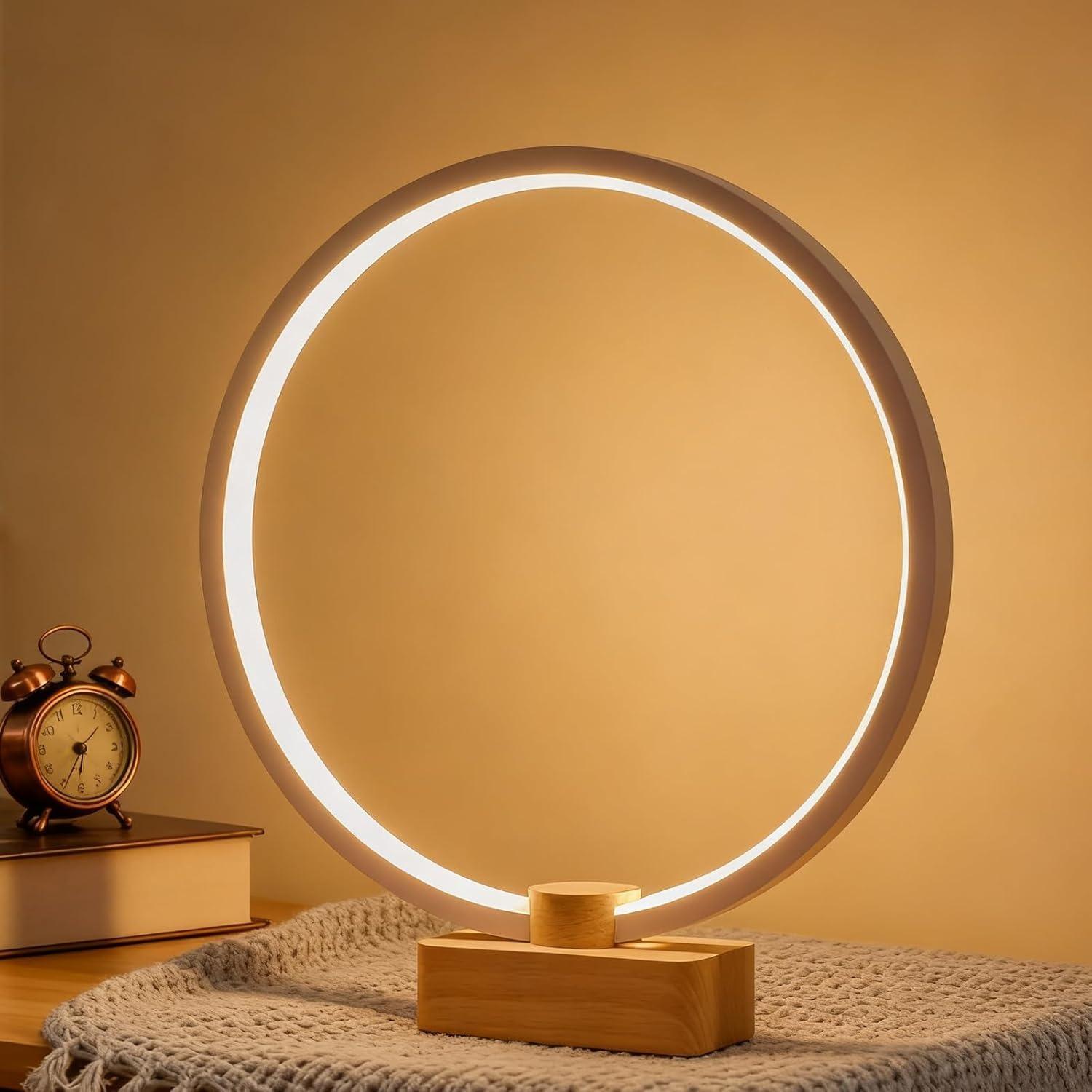 

LED Wood Table Lamp, Bedroom Bedside Night Light, Dimmable Led Lighting, Creative Home Decor, Unique House warmging Gift 1.3m Cable, 5W 350LM білий