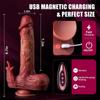 Realistischer Stoßdildo-Leckvibrator, Fernbedienungsdildo mit 9 Vibrationsmodi, 3 Stoß- und Heizmodi, Leckmodus zur Stimulation des Anal-, Klitoris- und G-Punkts