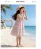 Girls' Summer Tank Top Skirt 2026 New Style Children's Sweet Little Girl Seaside Sprinkle Silver Flower Flying Sleeve Dress
