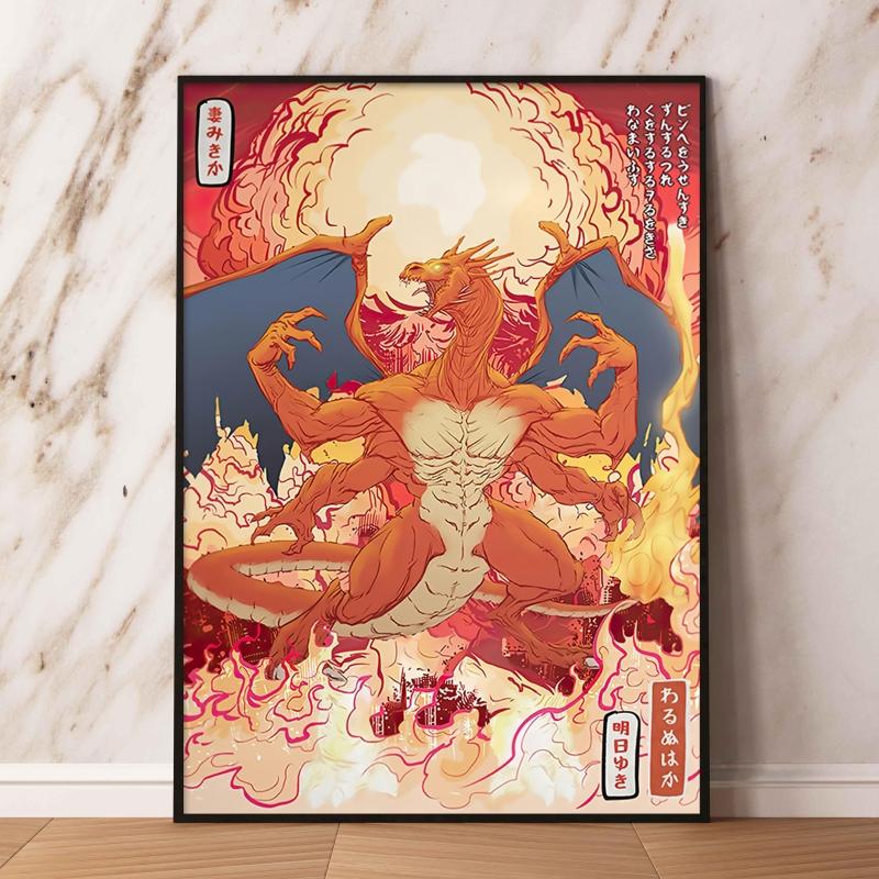 Eeveelutions Decorative Painting Cute Eevee and With Floral Elements High  Quality Wall Art for Home Decor Classic