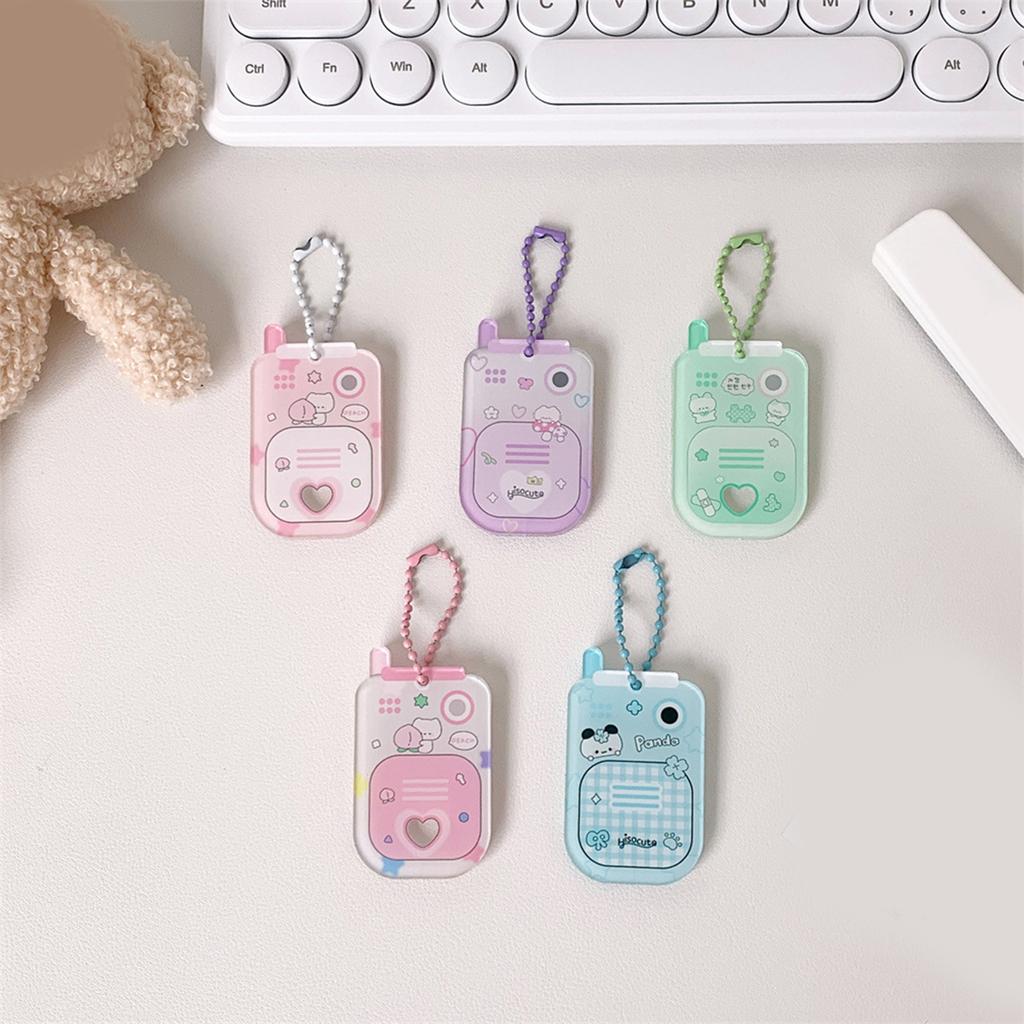 Cute Cartoon Keychain Card Case Sturdy Hard Plastic Compact Design Keyings For Students And Office Workers