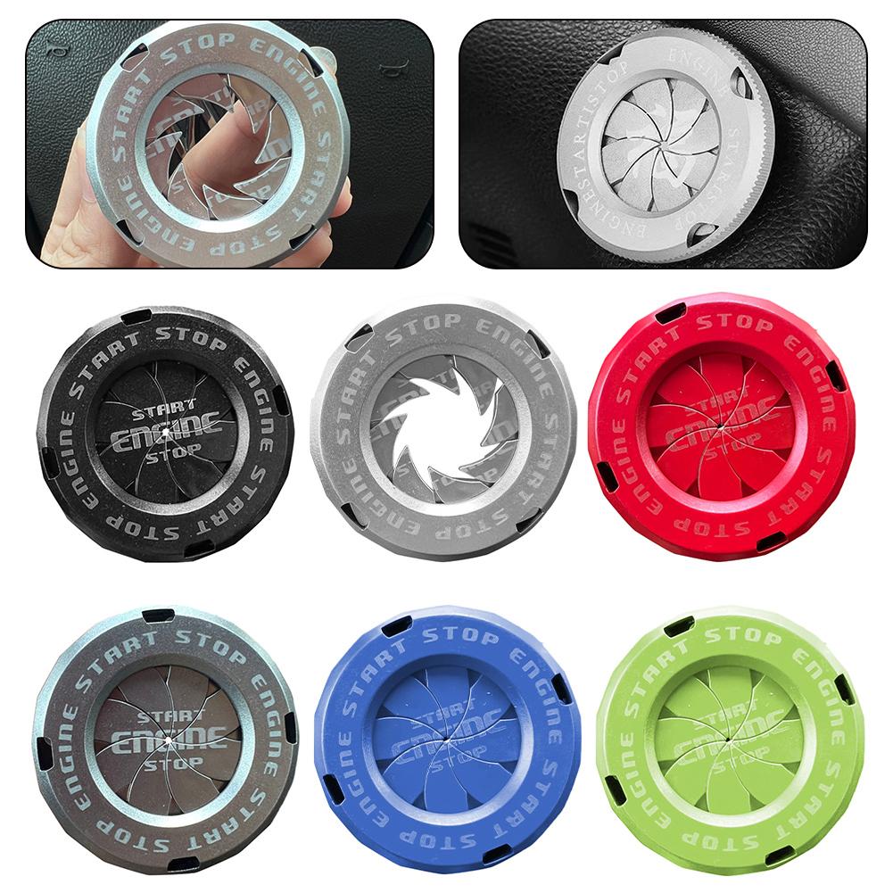 Decorative Rotary Push To Start Button Cover Car Interior Sticker Ignition Device Decor DIY Decoration for Motorcycle Lock