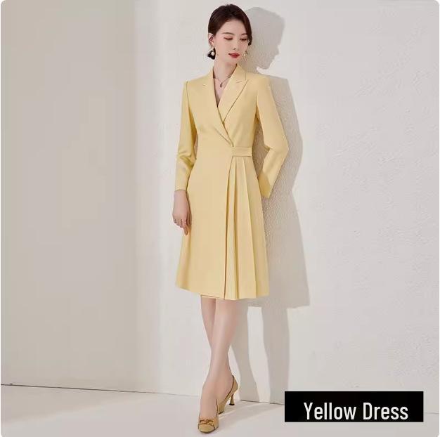 Aishangchen High-End Autumn Suit Dress for Women - Elegant On-Camera Host Style