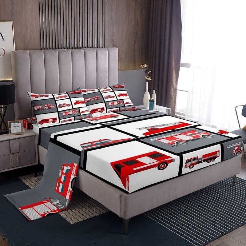 Wild Animal Camping Pattern Bed Hat Four-Piece Bedding Set Bedroom Dormitory Bedding Decoration