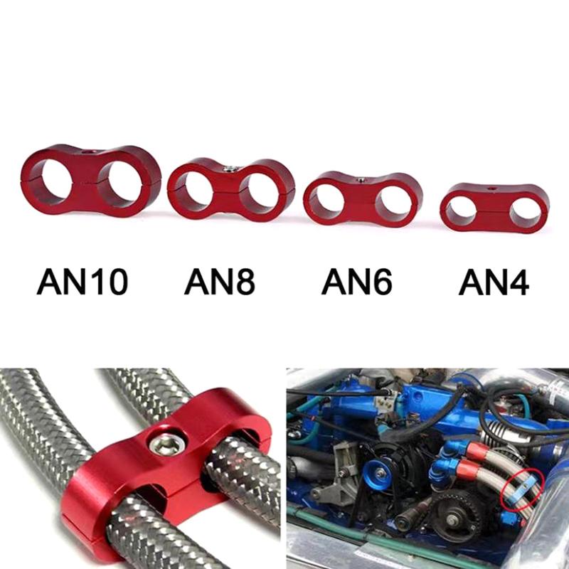 Universal An4 An6 An8 An10 Billet Oil Fuel Water Hose Tube Seprator Divider Clamp Aluminum Line Separator Kit