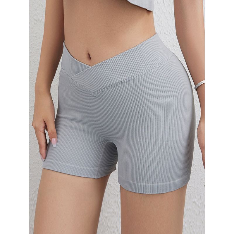 Fashion Yoga Shorts Women's V Waist Sexy Peach Hip High Waist Running Fitness Tight Stretch Seamless Sports Shorts