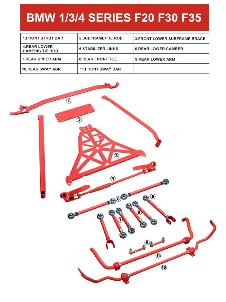 BMW F30/F20/F32/F22 Strut Brace Set - Car Balance Bar Modification Accessory