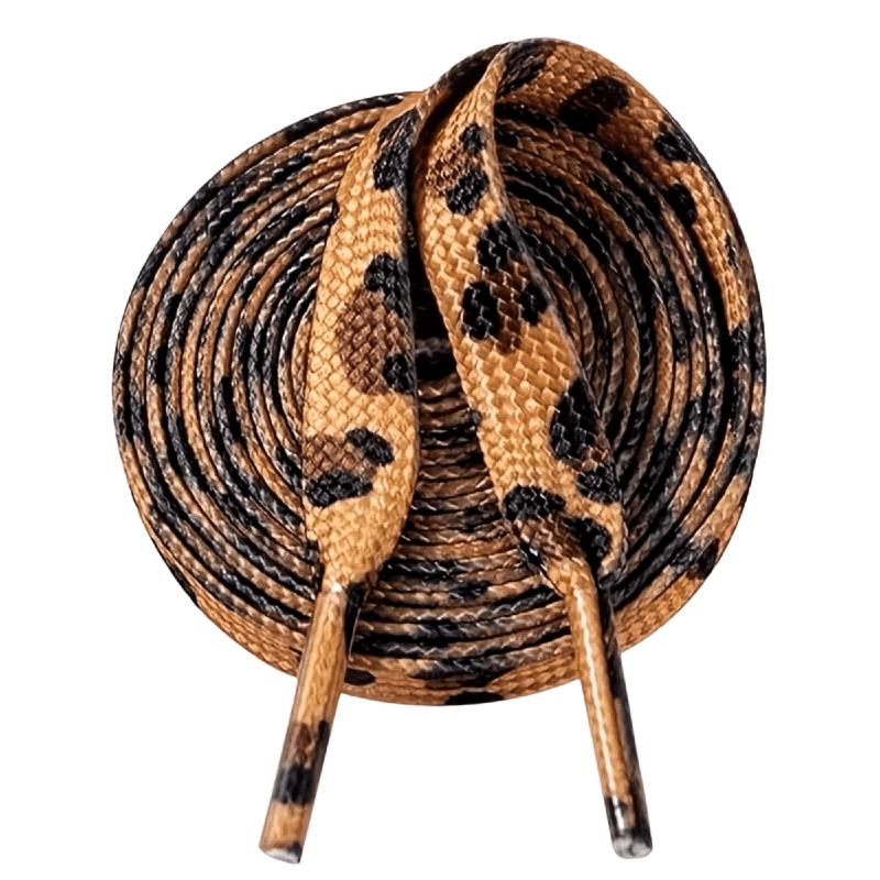 Leopard Print Snake Pattern Shoelaces, Trendy Retro Flat Laces Suitable for Canvas Shoes, Sneakers, And Sports Shoes. Unique Design with Two-Tone