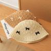 Stylish Foldable Uv Protection Straw Bucket Hat With Mini Bow Handmade Beach Sun Hat For Women Vacation Outdoor Activities