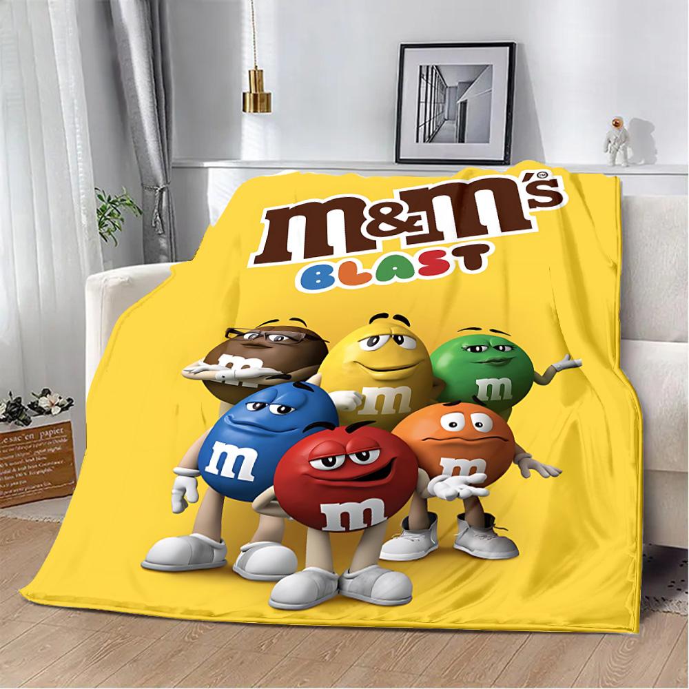 

Мультяшна Шоколадна Ковдра з Логотипом M-M&M s Пікнікова Ковдра Тепла Ковдра М яка Зручна Ковдра Для Дому Подорожей День Народження Подарунок 30x40in