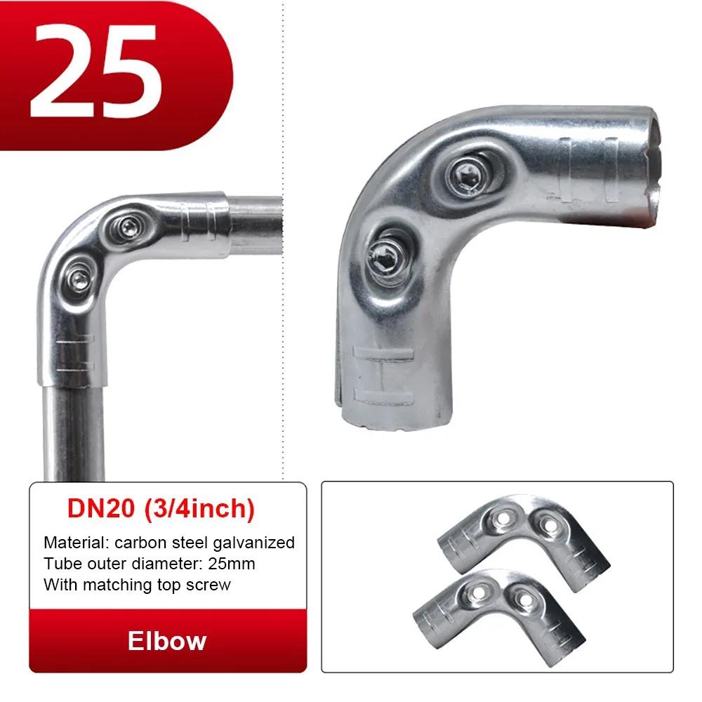 1Pcs Durable Carbon Steel Galvanized Pipe Joint Round 20/25/32mm Tube Connector Fixed Clamp Furniture Hardware