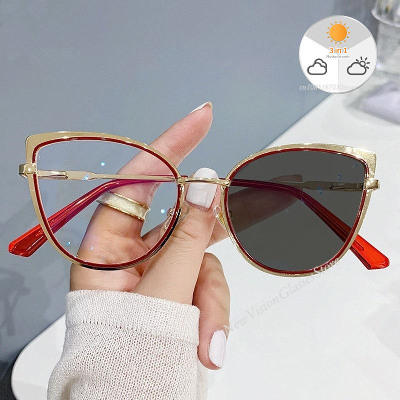 Trend Blue Light Blocking Optical Spectacles Eyeglasses Metal Cat Eye Eyewear Men Women Vintage Ultralight Computer Glasses