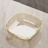 JUSTINLAU Transparent Fruit Snack Plate Multifunction Salad Dessert Biscuit Bowl with Golden Rim Home Desktop Food Storage Tray