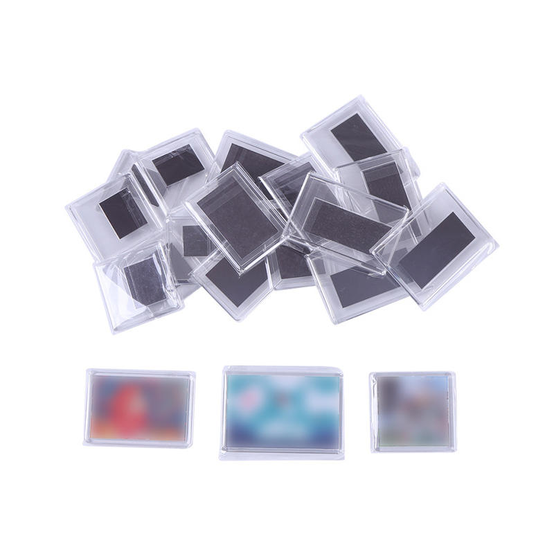 10-50PC Clear Magnet Photoes Holders Acrylic Refrigerator Magnetic Display Frames Office DIY Insert Photo Picture Storage Holder