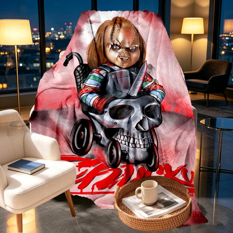 Chucky Print Blanket - Soft & Comfortable, for Bedroom, Travel, Sofa, Home Decoration - Birthday Christmas Gift for Friend