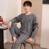 Pajamas men's autumn long-sleeved pure cotton fashion letters men's casual sports cotton loungewear suit can be worn outside