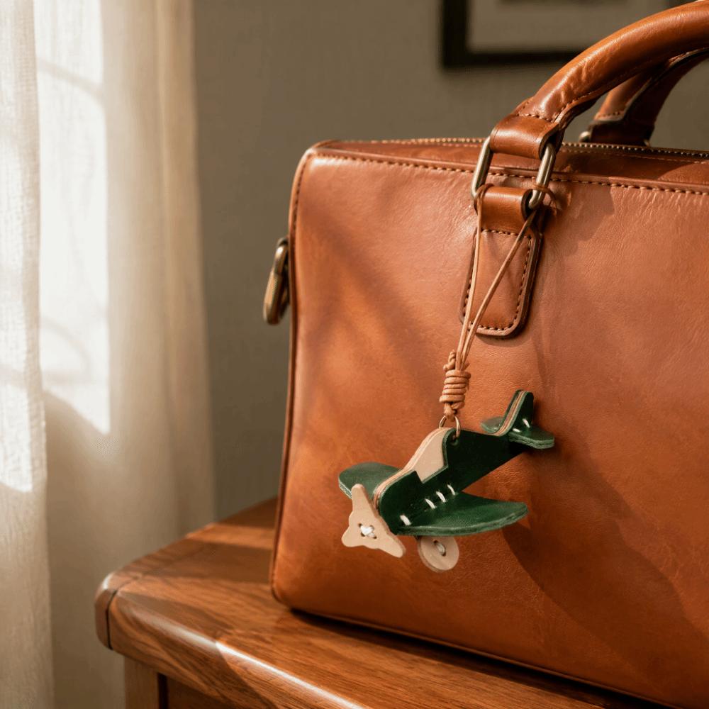 Smooth Texture Bag Charm Mini Airplane Shape Car Hanging Ornament Key Holder Handbag Decoration