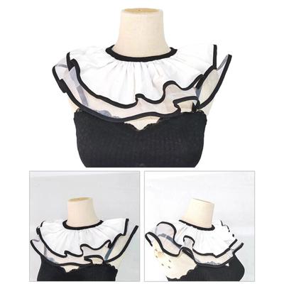 Ruffled Half Shirt Ruched Collar White Spread Lapel Simple Art Collar Sweet Shawl Ruched Decorative Shawl