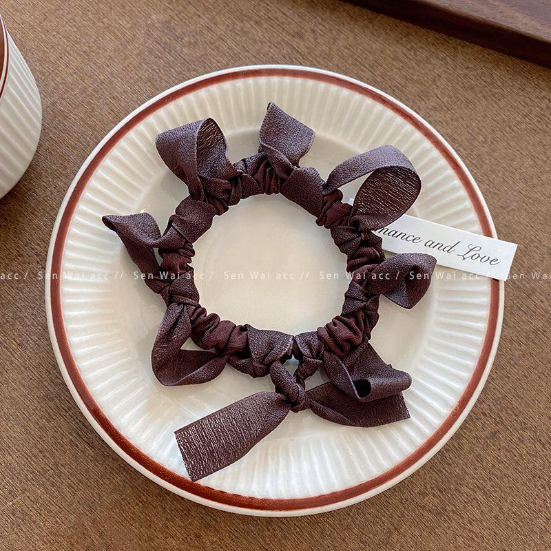Bow folds tie hair ring Women do not hurt hair High elastic ball head rope does not restrain hair Small intestine ring