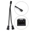 5Pcs 3Pin 1 To 2 Extension Cable Splitter CPU Chassis Fan Sleeve Adapter Power Line