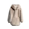 Winter plush imitation fur coat women's new loose and thickened imitation rabbit fur coat medium and long cotton clothes