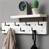 Contemporary Wooden Wall-Mounted Key Key Hook Hangers with 8 Hooks Coat Rack Entryway Organizer for Coats Hats Bags Rack