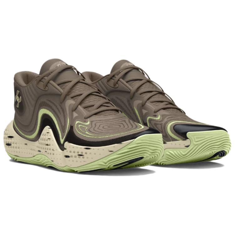 Under Armour Spawn 6 Lightweight Comfortable Slip-Resistant Durable Low-Top Basketball Shoes Unisex Sneaker Brown Gray 3028338-200