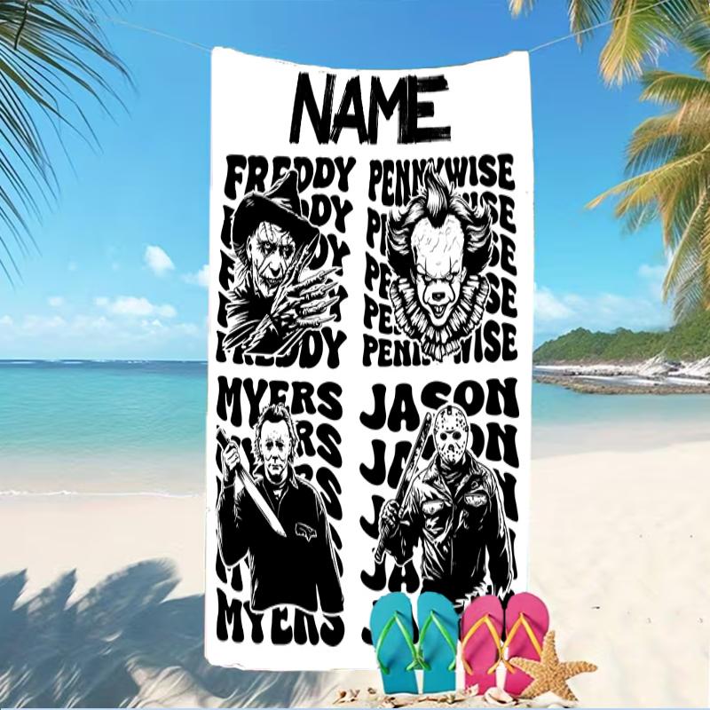 Customizable Personalized Beach Towels Horror Movies Themed designs.Suitable for the Beach, Yoga, Sports;ideal As Beach Accessories