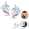 925 Silver Unicorn Rainbow Horse Sparkling Color Gemstone Women's Sweet Earrings Fit for Anniversary Engagement Delicate Jewelry