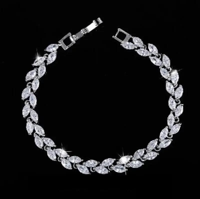 Bracelet Charm Élégant pour Femme Incrusté de Cristal Mode Bijoux de Fiançailles Mariage