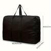 1pc Extra Large Heavy-Duty Storage Bag - Durable Black Duffle with Double Zippers & Reinforced Handles for Moving, Traveling, and Dorms