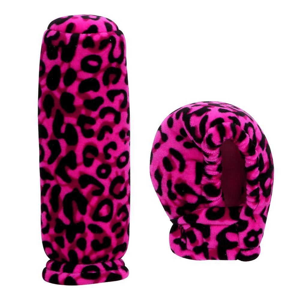 

Леопардовые плюшевые накладки на ручник, чехлы на рычаг переключения передач, противоскользящий автостайлинг, универсальные аксессуары для интерьера розы красного