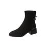 Fashion 2024 Fashion Ladies Shoes Zipper Women's Boots Autumn Winter Square Toe Suede Warm Solid Short Barrel Chunky Heels Women Boots