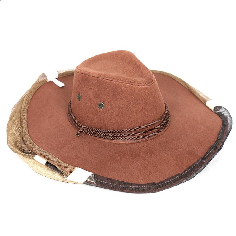 

Шляпа для пчеловодства с защитой от мух и насекомых, кепка для пчеловода, ковбойская кепка для пчел, удобная для меня, B7D3 coffee-A