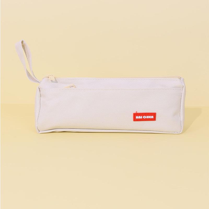 2025 new pencil case popular INS simple large capacity canvas middle school student stationery box portable pencil bag niche