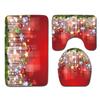 Christmas Bathroom Floor Mat Toilet Three-Piece Set