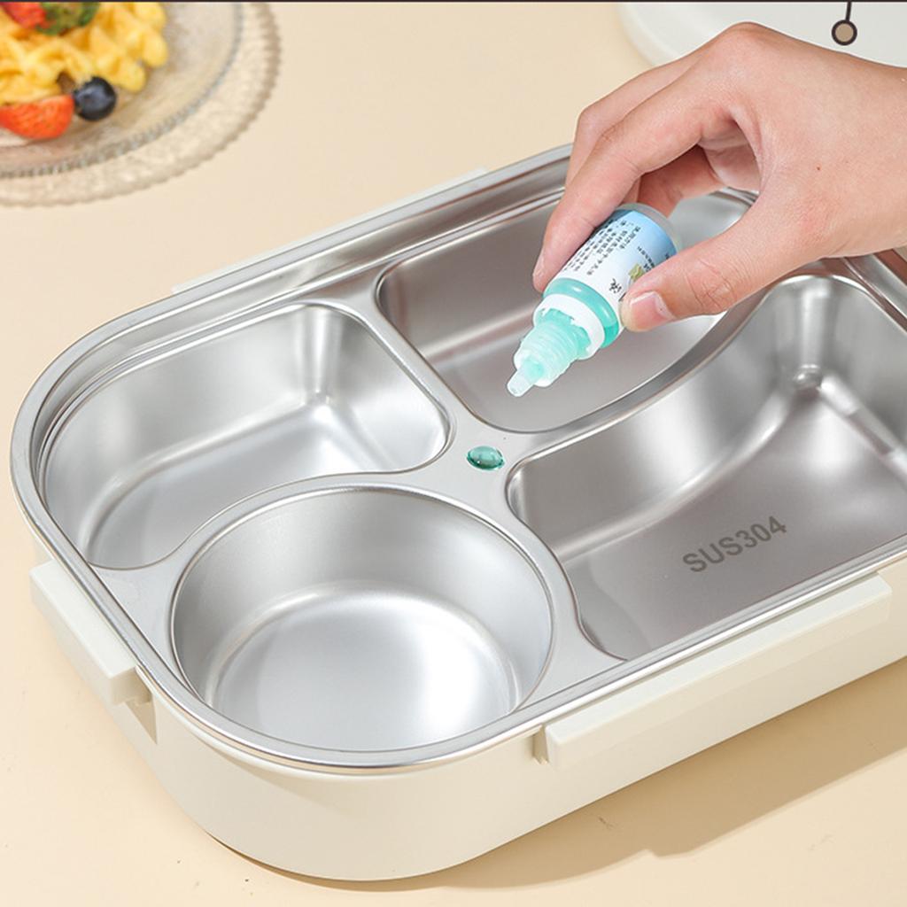 304 Stainless Steel Lunch Box Insulation Foot Container Microwavable Students Bento Case With Spoons or Chopsticks