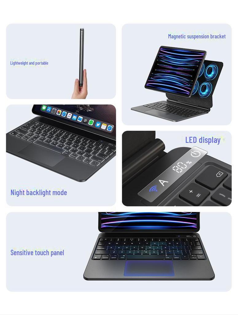 USAMS Keyboard and Protective Cover for iPad Pro 11" & Air 4/5 10.9" with Digital Display