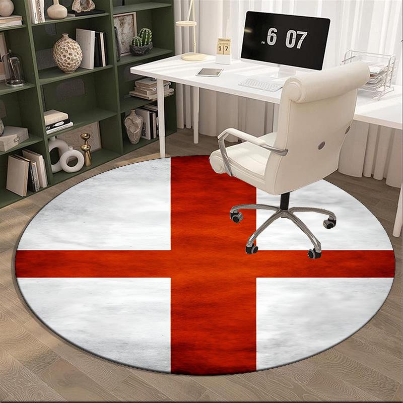 Scottish Flag Design Round Rug for Livingroom,Bedroom, Palyroom, Chair Rug, Area Rug, Circle Carpet, Fan Christmas Gift