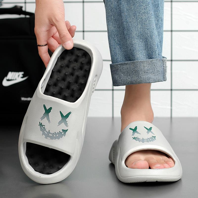Slippers Men's Summer Home Indoor, Foot Massage Flip-flops Outside Wear Non-slip Fashion Sports Large Size Beach A Word Drag