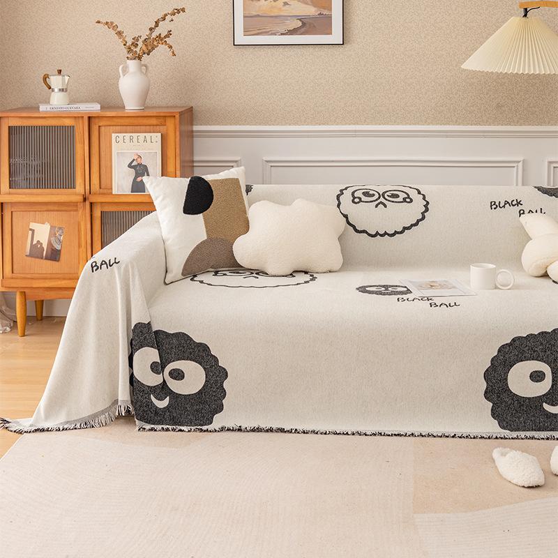 Vier Jahreszeiten Universal Cartoon Chenille Sofa Handtuchbezug Handtuch Modern Einfach Sofa Staubdicht Vollständig Bedecktes Tuch