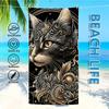 Towel Textile Bathrobe Black Beach Quick-Drying And Lightweight Tiger Portable White Camping Lion Swim Pool Travel