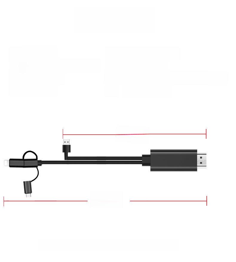 Cablu Lightning HDMI Trei-în-Unu pentru Proiecție Ecran pentru iPhone