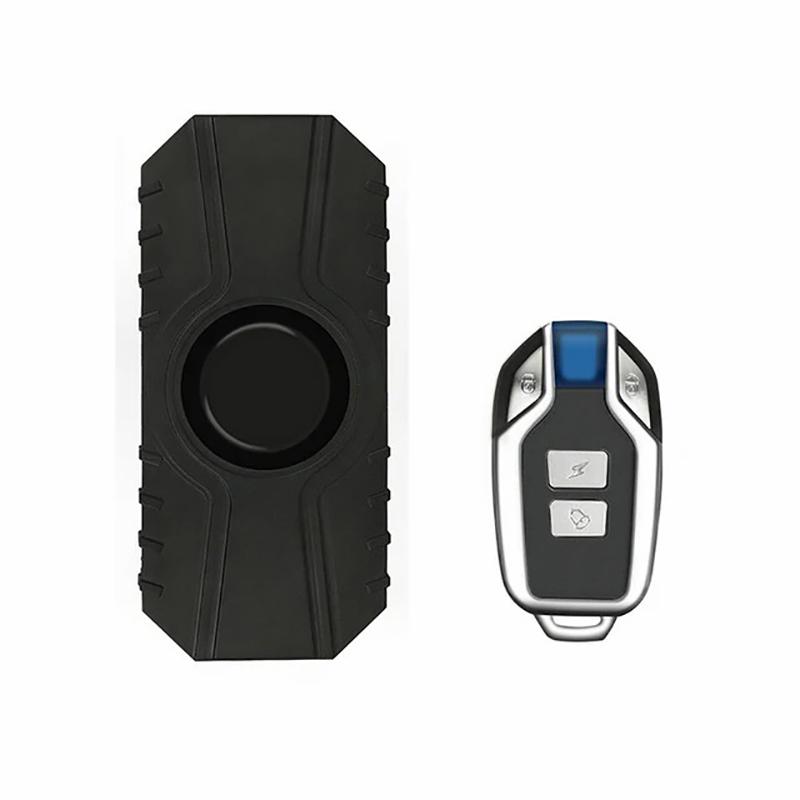 

Wireless Vibration Alarm Waterproof Motorcycle Electric Bicycle Alarm Remote Control Anti-loss Safety Sensor USB Charging English чорний