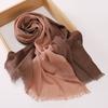 New two-color spliced bamboo cotton scarf, women's bag head color yarn scarf