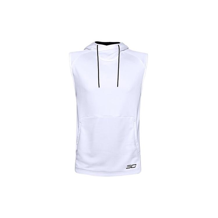 Under Armour Curry Sleeveless Hoodie White Men s 1356995-100 M