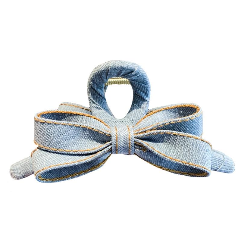 Cloth Bowknot Hair Clip With Acrylic Detail Stylish And Creative Hair Accessory Birthday Gift For Women And Girls