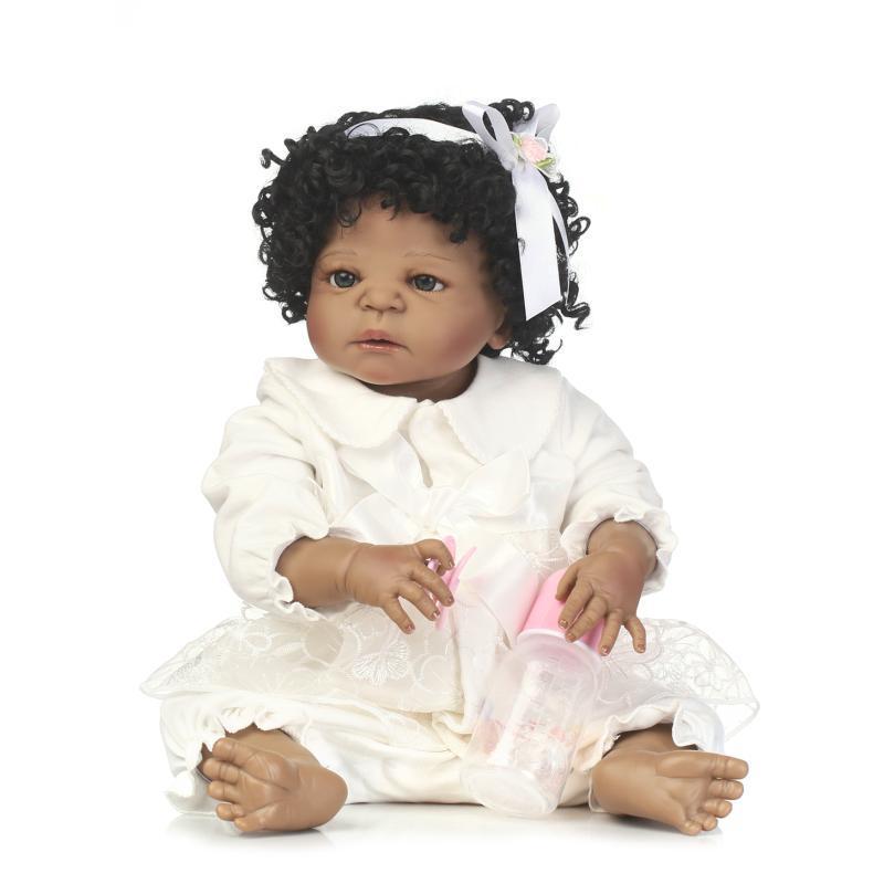 Black Curly Hair Realistic Baby Doll Role-Playing Toy 1507 56 cm