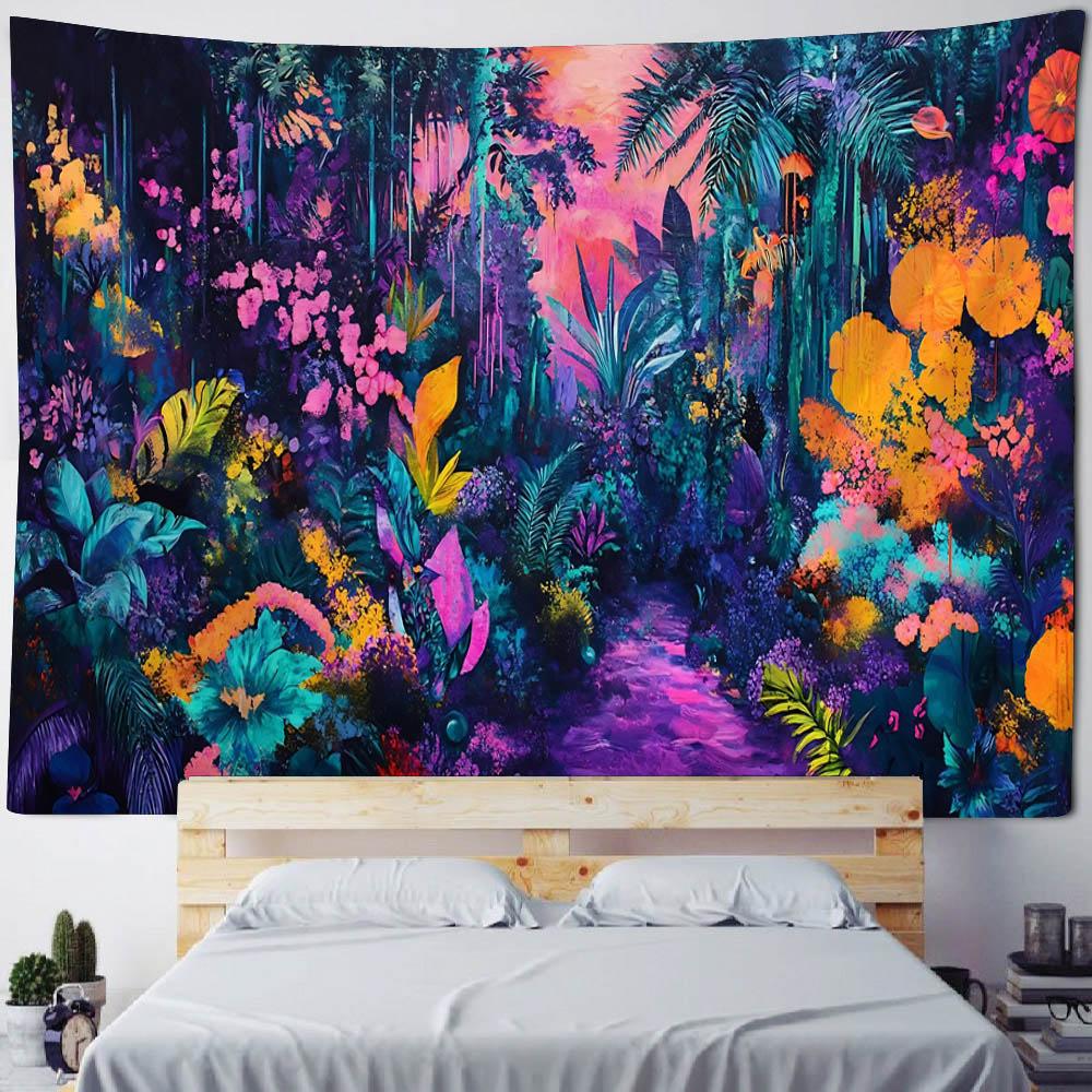 Tropical Plant Tapestry Cactus Wall Hanging Painting Nordic Style Bedroom Fabric Background Decoration Home Sofa Mat Bed Sheet